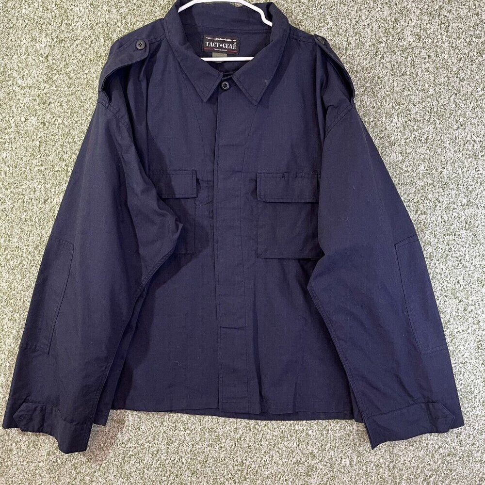 Tact Gear Shirt Mens 5X Navy Ripstop Button Up T8010 Outdoor Utility Tactical